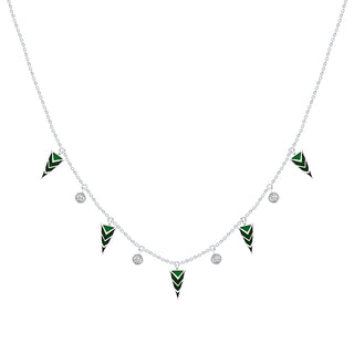 Verdant Enamel Necklace in 925 Sterling Silver