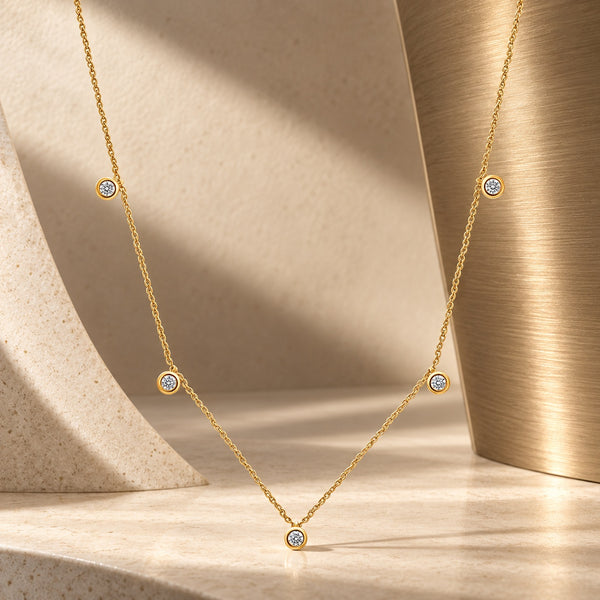 Sway Moissanite Drop Necklace
