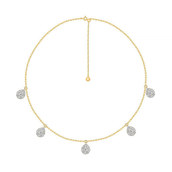 Ira Pear Drop Moissanite Halo Silver Necklace