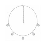 Ira Pear Drop Moissanite Halo Silver Necklace