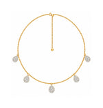 Ira Pear Drop Moissanite Halo Silver Necklace
