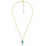 Patakha Patti Emerald & Moissanite Silver Pendant Necklace