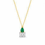 Patakha Patti Emerald & Moissanite Silver Pendant Necklace