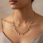 Rang Rave Moissanite & Gemstone Silver Statement Necklace