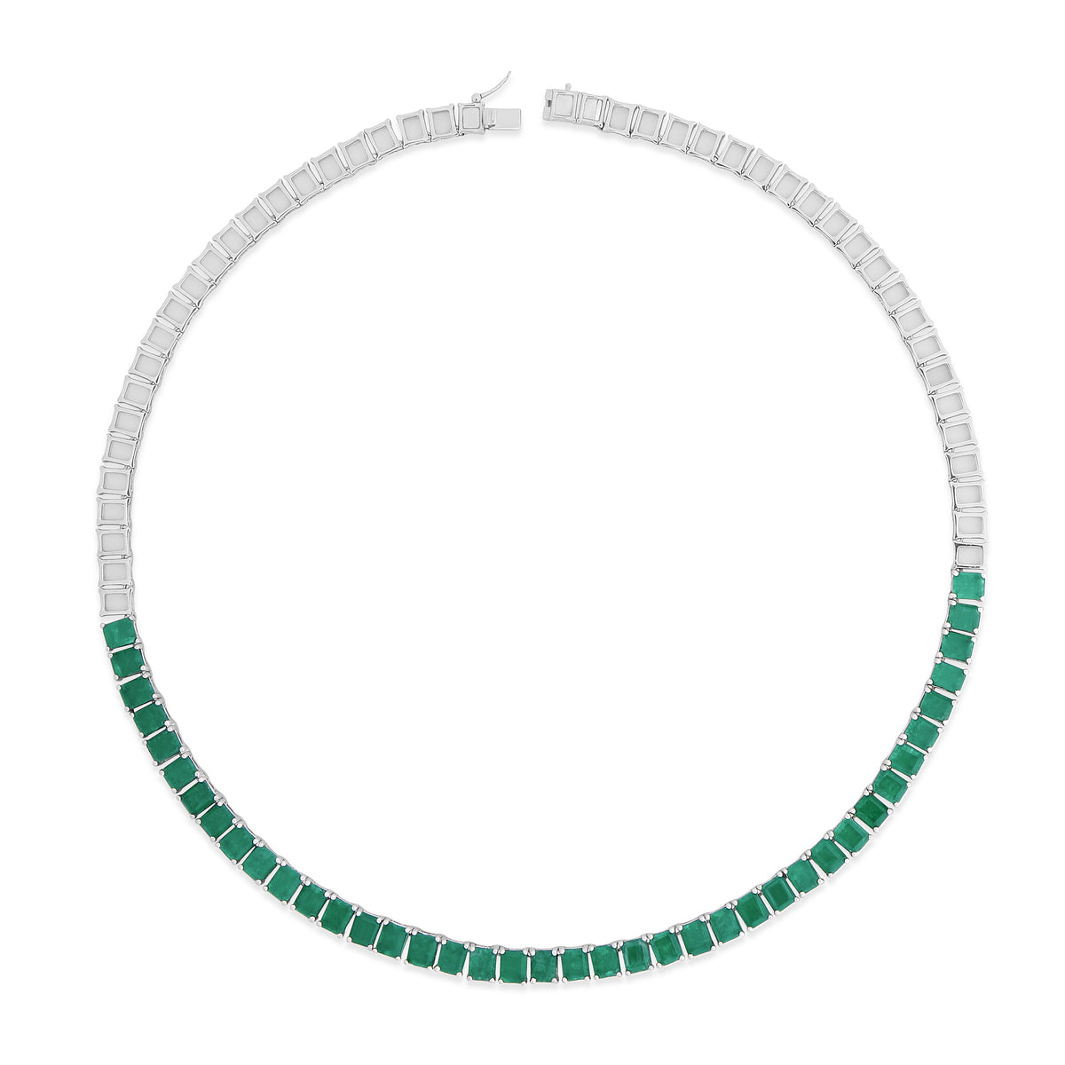 Viridia Necklace with Moissanite and Emerald Stones