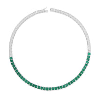 Viridia Necklace with Moissanite and Emerald Stones