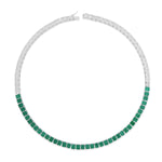 Viridia Necklace with Moissanite and Emerald Stones