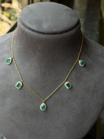 Verdy Pop Cascade Necklace | Silver Emerald & Moissanite Jewelry
