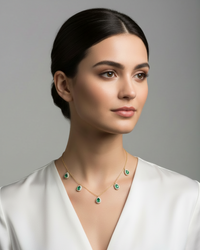 Verdy Pop Cascade Necklace | Silver Emerald & Moissanite Jewelry