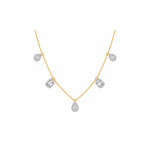 Talia Multi-Shape Halo Necklace in Silver & Moissanite