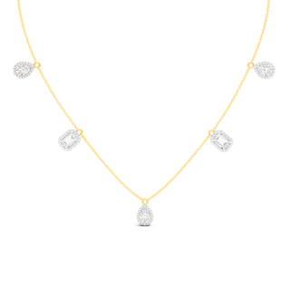 Talia Multi-shape Halo Necklaces | Adila Jewels