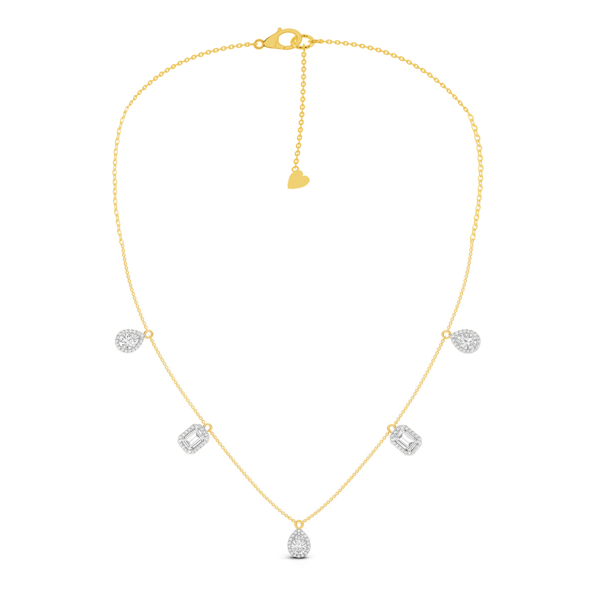Talia Multi-shape Halo Necklaces | Adila Jewels
