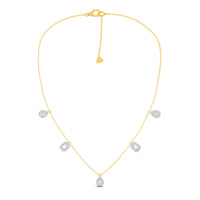 Talia Multi-shape Halo Necklaces | Adila Jewels