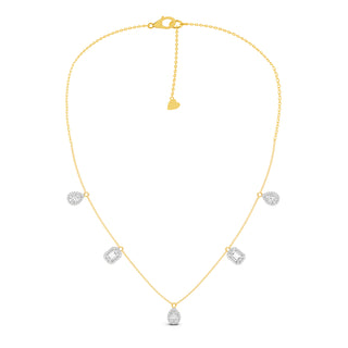 Talia Multi-shape Halo Necklaces | Adila Jewels
