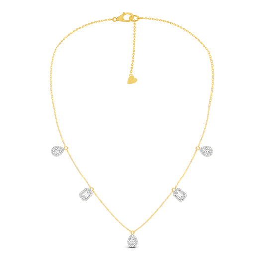 Talia Multi-shape Halo Necklaces | Adila Jewels