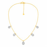 Talia Multi-Shape Halo Necklace in Silver & Moissanite