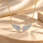 Angel Wings Silver Moissanite Necklace