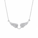Angel Wings Silver Moissanite Necklace