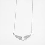 Angel Wings Necklace in Moissanite and Silver