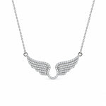 Angel Wings Silver Moissanite Necklace