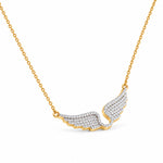 Angel Wings Silver Moissanite Necklace