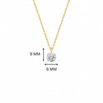 Tara 2.00 ct Moissanite Solitaire Necklace - round-cut moissanite solitaire in 925 Sterling Silver