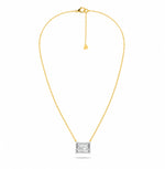 Alia 1.00 carat Solitaire Necklace - emerald-cut moissanite in 925 Sterling Silver