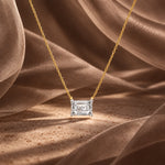 Alia 1.00 carat Solitaire Necklace - emerald-cut moissanite in 925 Sterling Silver