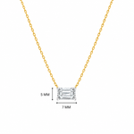 Alia 1.00 carat Solitaire Necklace - emerald-cut moissanite in 925 Sterling Silver