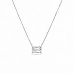 Alia 1.00 carat Solitaire Necklace - emerald-cut moissanite in 925 Sterling Silver