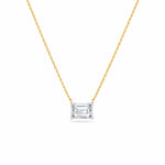 Alia 1.00 carat Solitaire Necklace - emerald-cut moissanite in 925 Sterling Silver