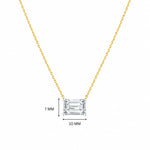 Alia 2.50 carat Emerald Solitaire Necklace - emerald-cut moissanite in 925 Sterling Silver