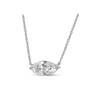 Sara 1.50 carat Marquise Moissanite Silver Necklace | Silver Classic