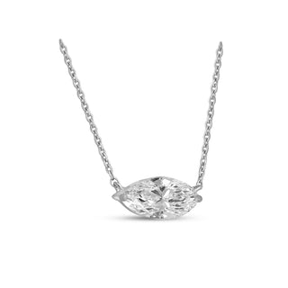 Sara 1.50 carat Marquise Moissanite Silver Necklace | Silver Classic