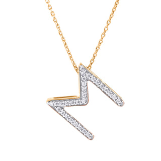 Classic M Moissanite Necklace | Initial Pendant by Adila