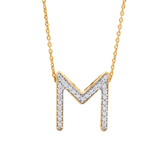 Classic M Moissanite Necklace | Initial Pendant by Adila