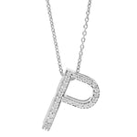 Classic P Moissanite Initial Pendant | Silver Personalized Pendant Adila