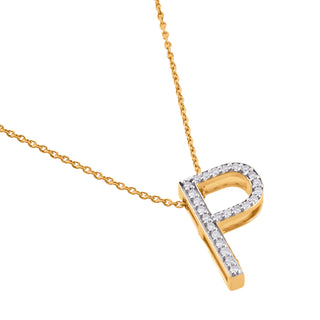 Classic P Moissanite Initial Pendant | Silver Personalized Pendant Adila