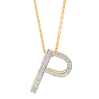 Classic P Moissanite Initial Pendant | Silver Personalized Pendant Adila