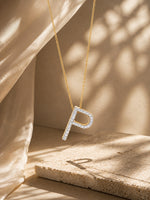 Classic P Moissanite Initial Pendant