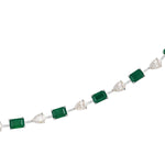 Ishira Silver Emerald Moissanite Necklace