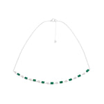 Ishira Silver Emerald Moissanite Necklace