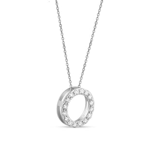 Chandini Circle Silver Moissanite Pendant | Adila Jewels