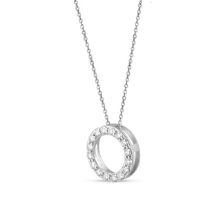 Chandini Circle Silver Moissanite Pendant | Adila Jewels