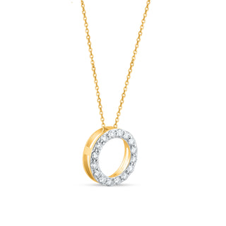 Silver  pendant with a diamond moissanite-studded circular pendant | Adila Jewels