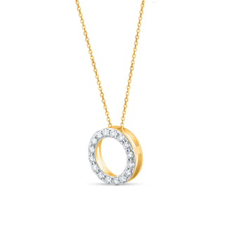 Chandini Circle Silver Moissanite Pendant | Adila Jewels