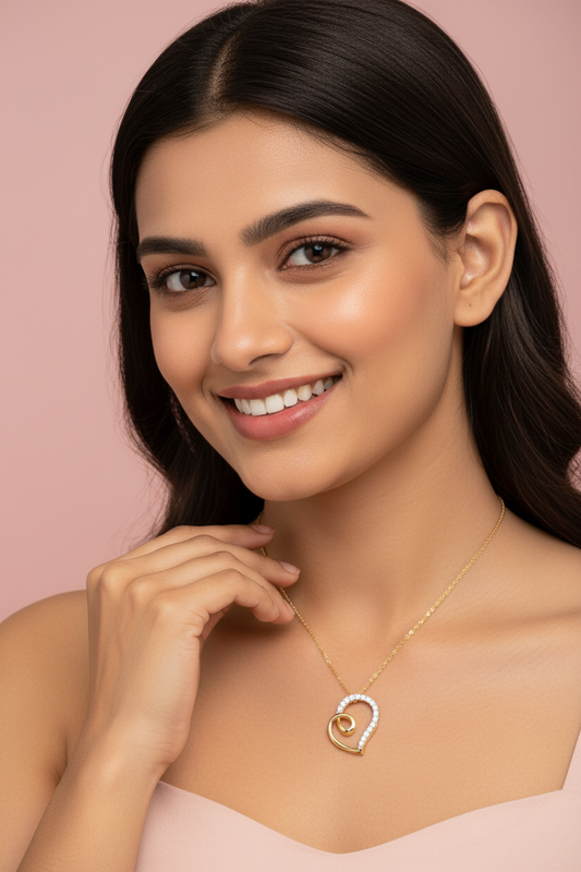 Swirl 0.30carat Moissanite Silver Pendant | Adila Jewels