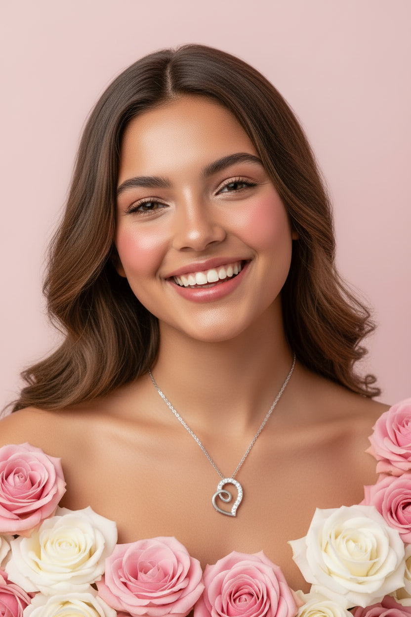 Swirl 0.20ct Moissanite Silver Pendant | Adila Jewels
