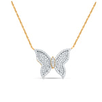 Angel Wings Silver Moissanite Necklace