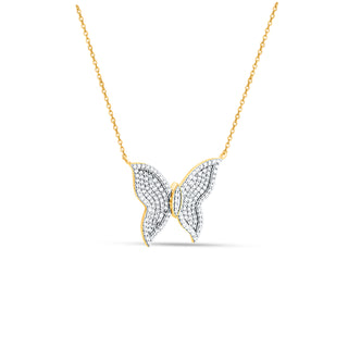 Elan Butterfly Silver Moissanite Necklace
